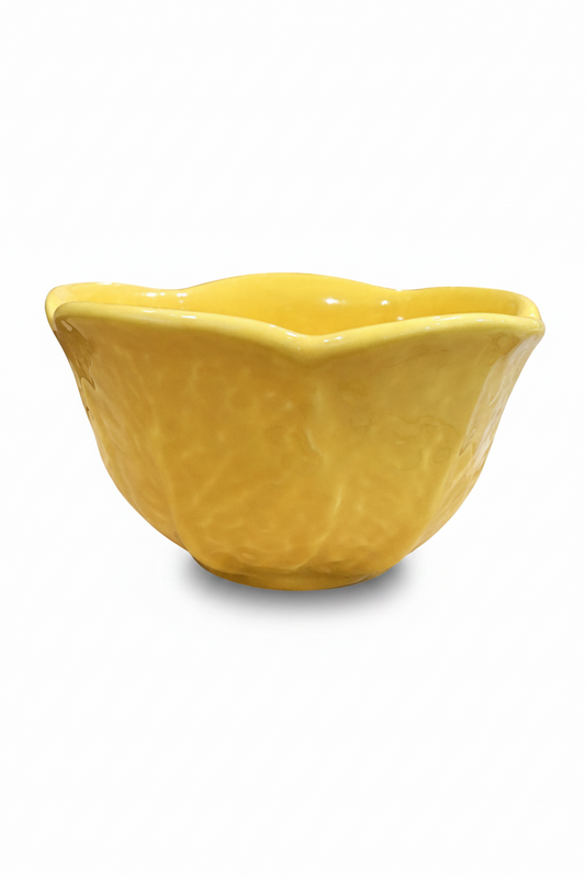 Portuguese Cabbage Small Cereal Bowl – Yellow — handmade Portuguese ceramic by Casa Belo
