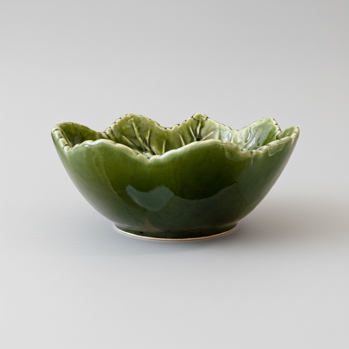 Leaf Cereal Bowl – Green — handmade Portuguese ceramic by Casa Belo