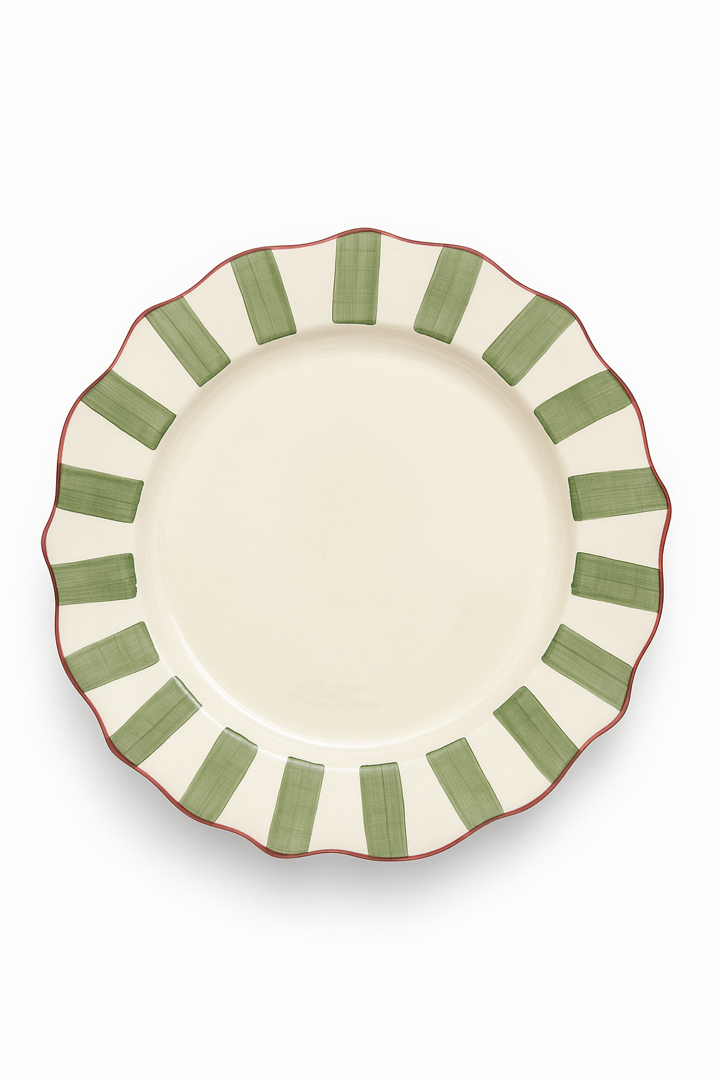 Louie Dinner Plate Green & Burgundy