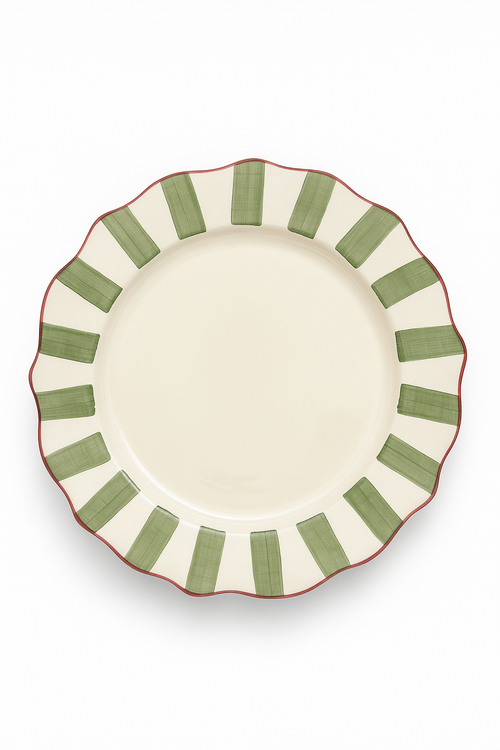 Louie Dinner Plate Green & Burgundy