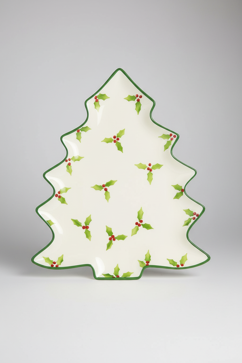 Large Christmas Tree Tray Mistletoe