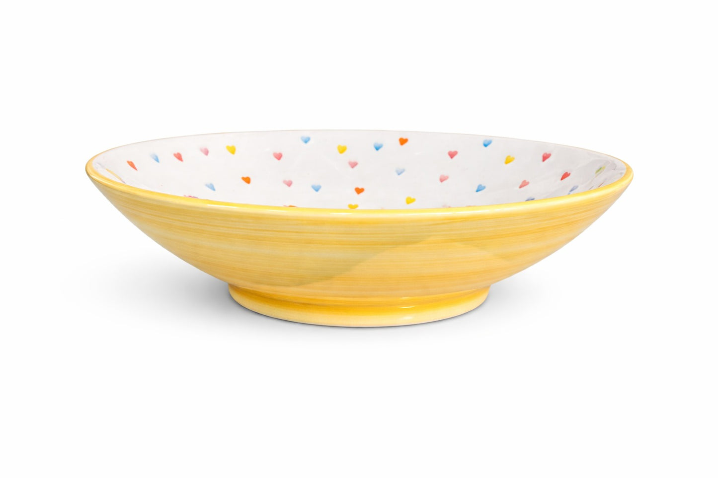 Pasta Bowl Love – Rainbow Yellow — handmade Portuguese ceramic by Casa Belo