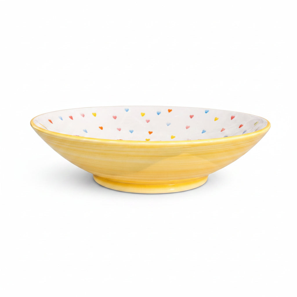 Pasta Bowl Love – Rainbow Yellow — handmade Portuguese ceramic by Casa Belo