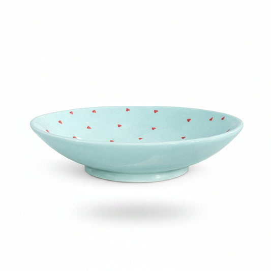 Pasta Bowl Love – Blue — handmade Portuguese ceramic by Casa Belo