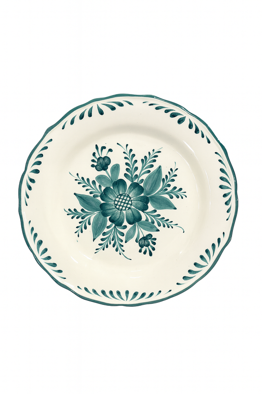 Dessert Plate Lisbon – Emerald — handmade Portuguese ceramic by Casa Belo