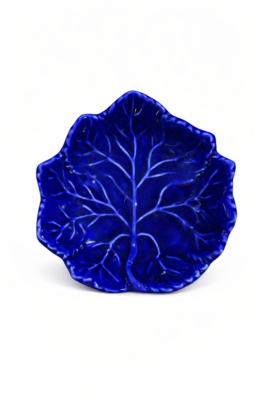 Mini Bowl Leaf – Cobalt — handmade Portuguese ceramic by Casa Belo
