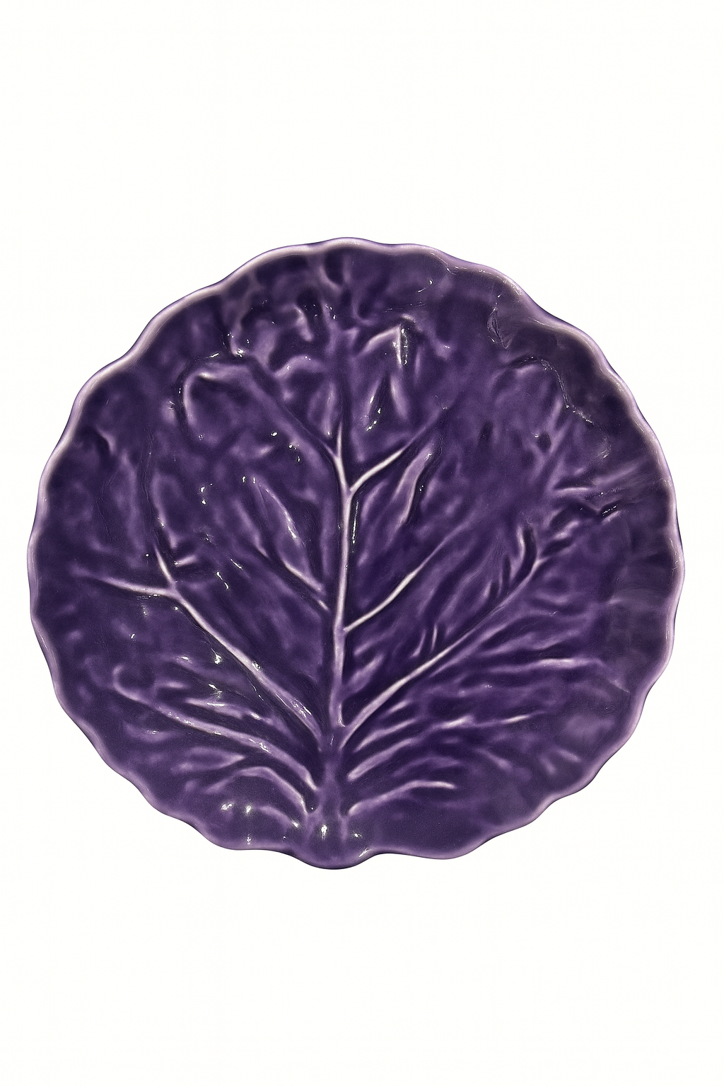 Portuguese Cabbage Dessert Plate – Aubergine — handmade Portuguese ceramic by Casa Belo