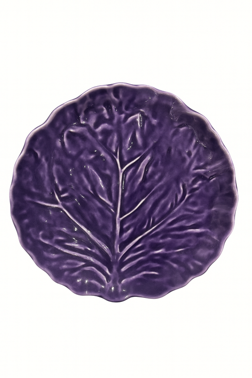 Portuguese Cabbage Dinner Plate – Aubergine — handmade Portuguese ceramic by Casa Belo