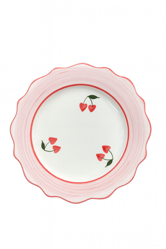 Dessert Plate Cherry — handmade Portuguese ceramic by Casa Belo