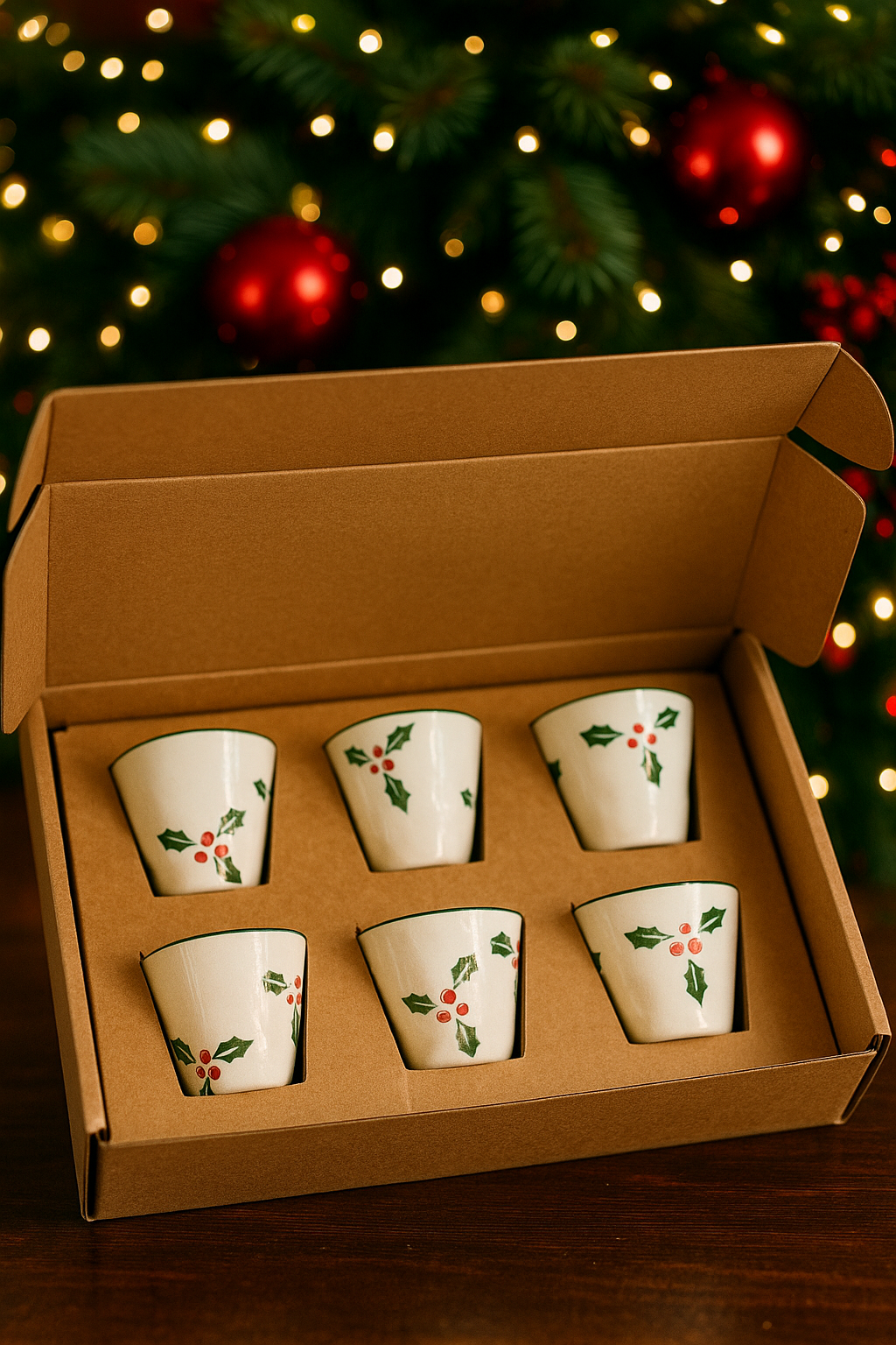Set de 6 Holly Coffee Cup — handmade Portuguese ceramic by Casa Belo