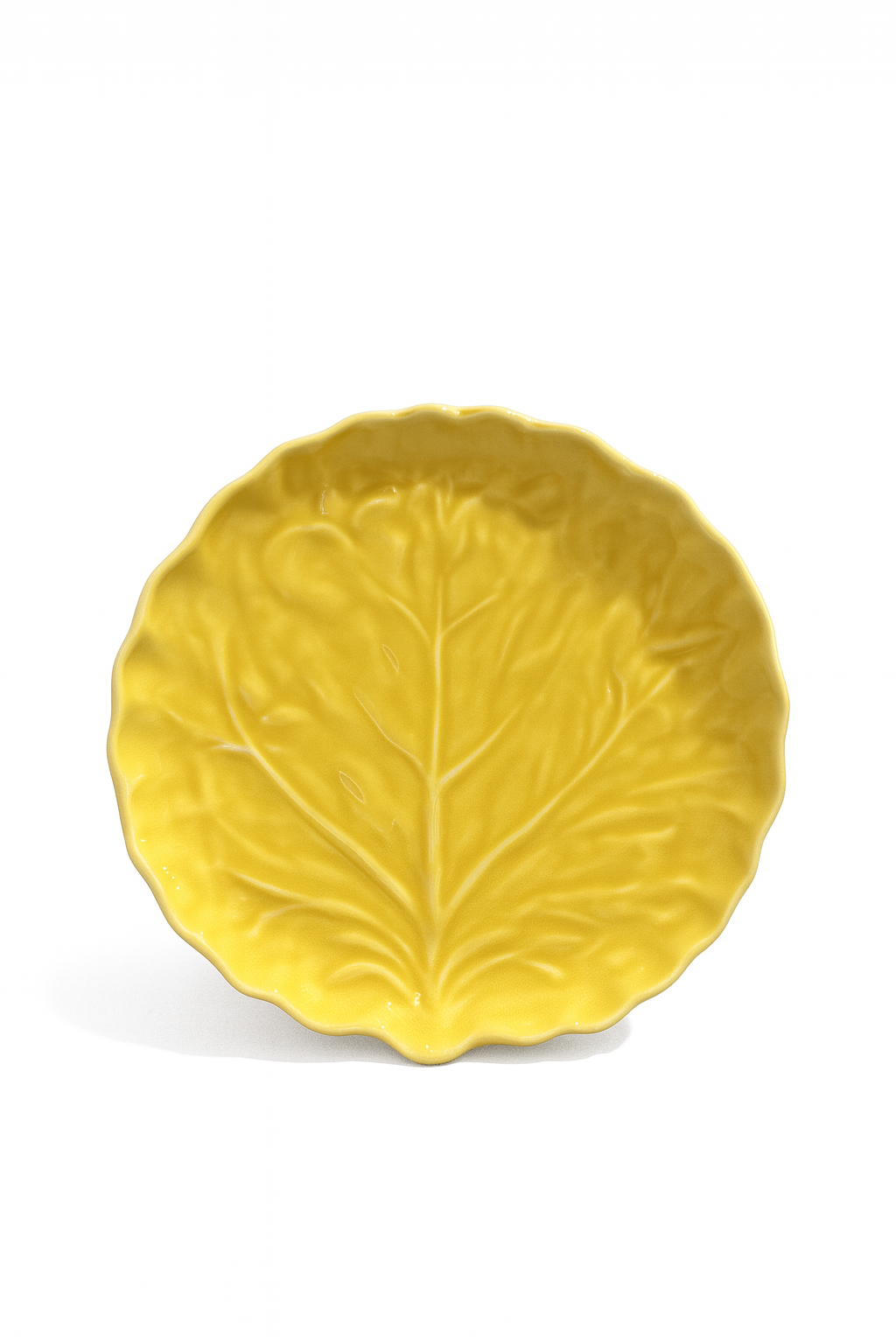 Portuguese Cabbage Dessert Plate – Yellow — handmade Portuguese ceramic by Casa Belo