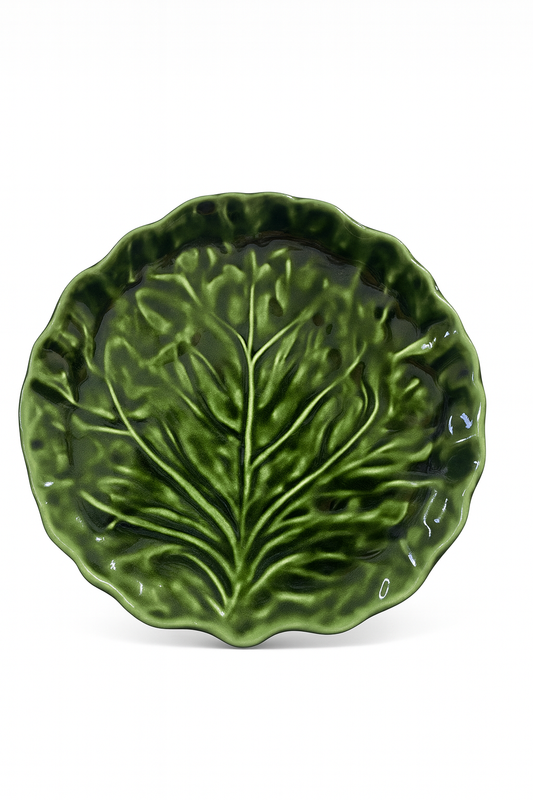 Portuguese Cabbage Dinner Plate – Green — handmade Portuguese ceramic by Casa Belo