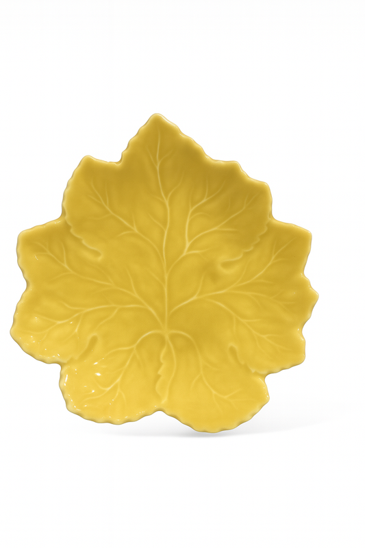 Leaf Dessert Plate – Yellow — handmade Portuguese ceramic by Casa Belo