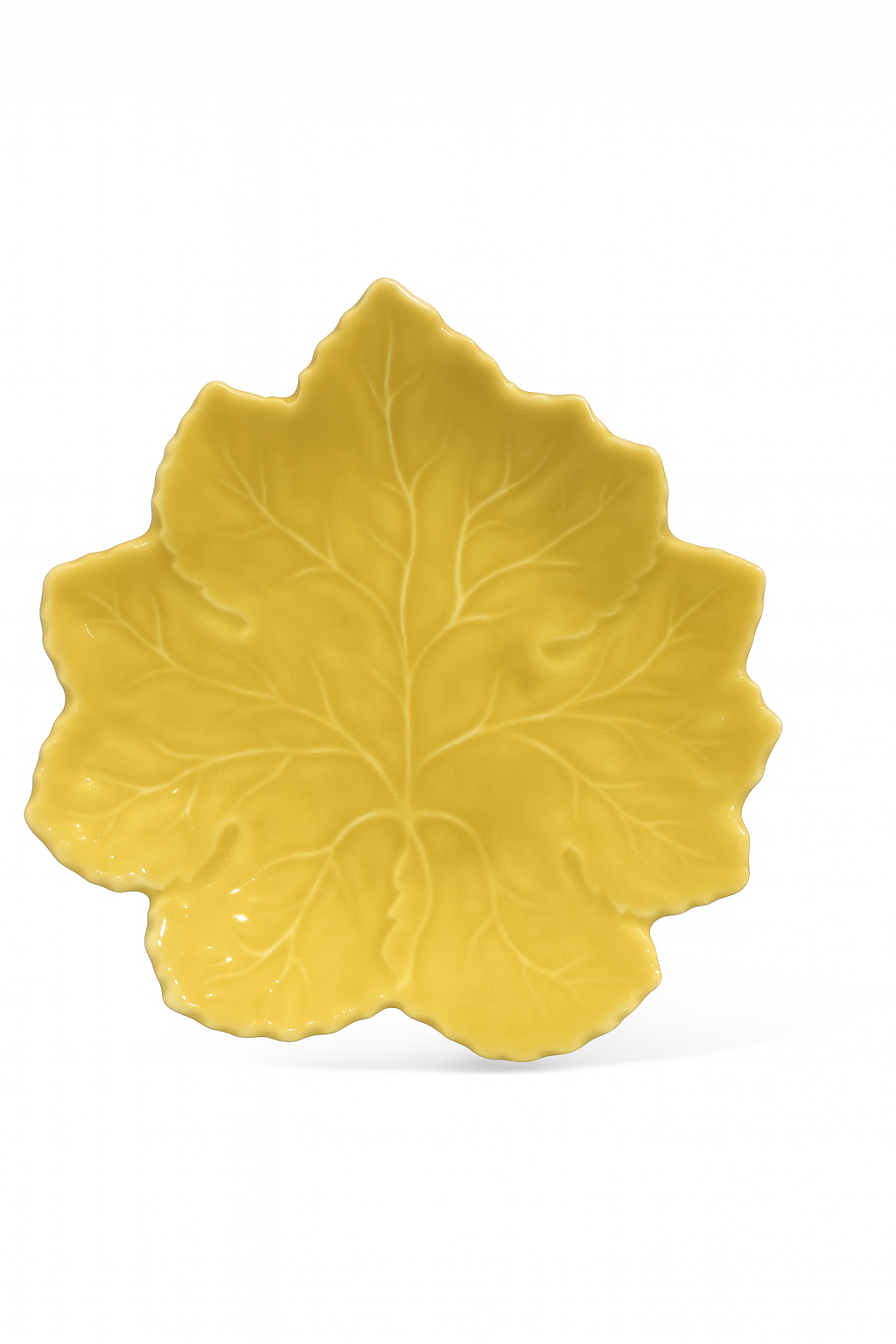 Leaf Dinner Plate – Yellow — handmade Portuguese ceramic by Casa Belo