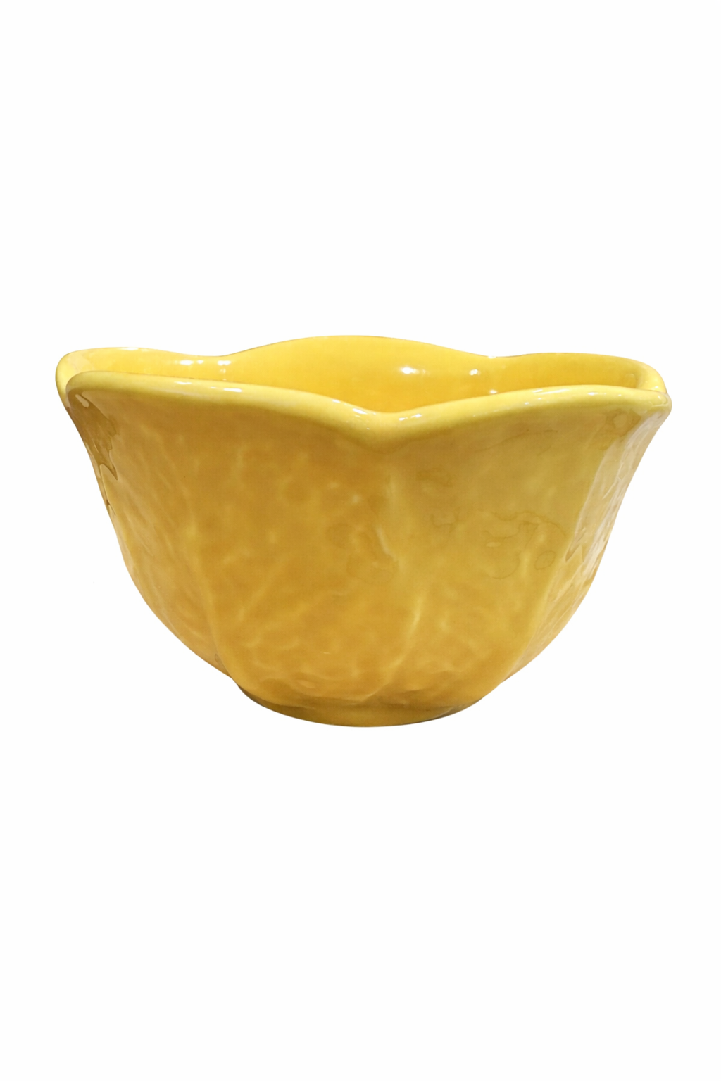Portuguese Cabbage Small Cereal Bowl – Yellow — handmade Portuguese ceramic by Casa Belo
