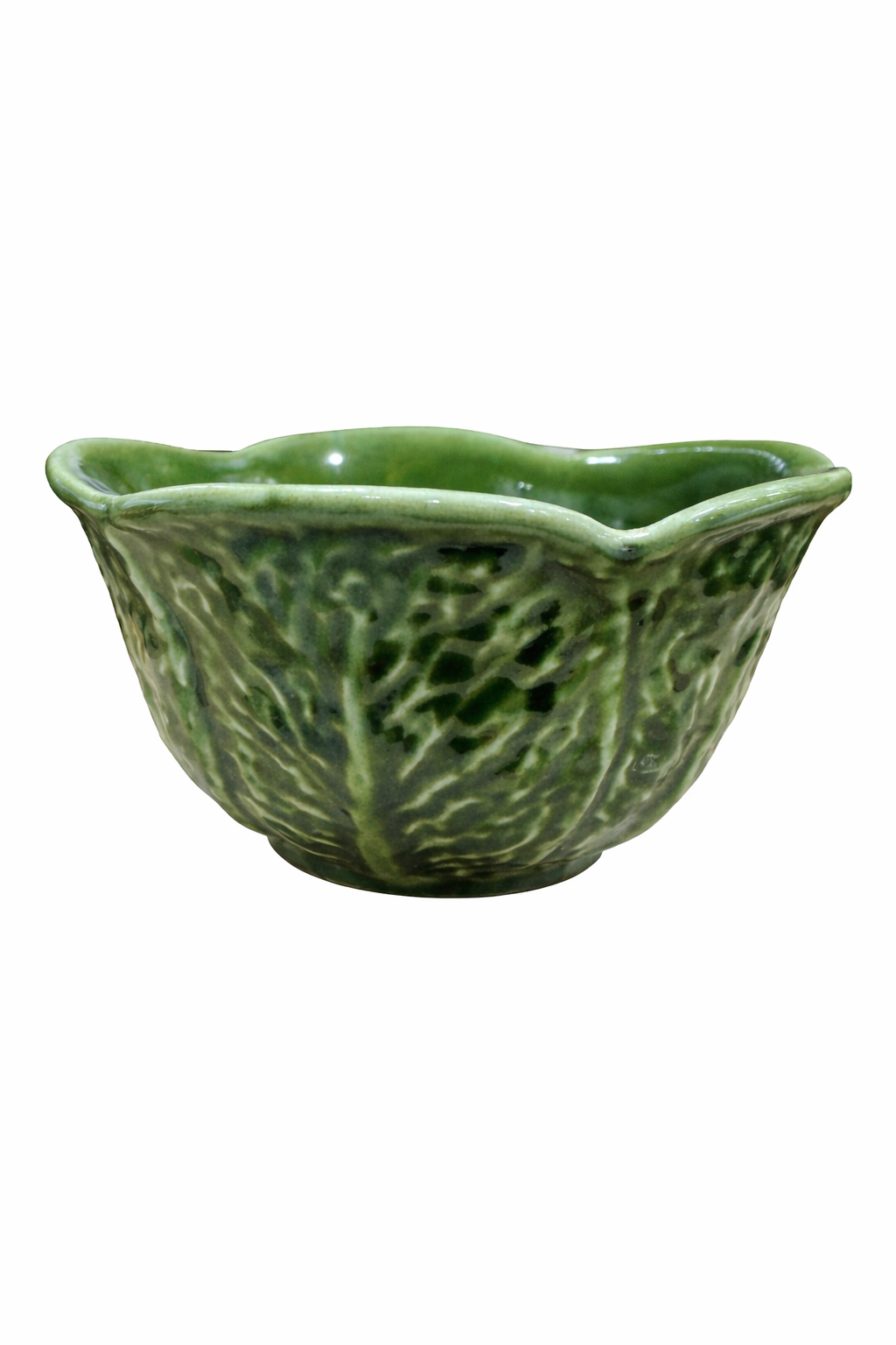 Portuguese Cabbage Small Cereal Bowl – Green — handmade Portuguese ceramic by Casa Belo