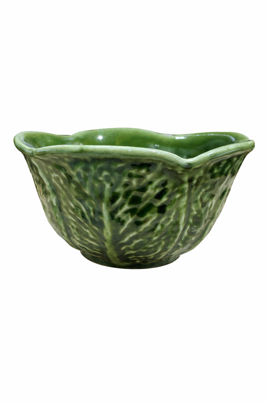 Portuguese Cabbage Small Cereal Bowl – Green — handmade Portuguese ceramic by Casa Belo