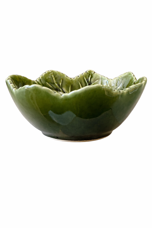 Leaf Cereal Bowl – Green — handmade Portuguese ceramic by Casa Belo