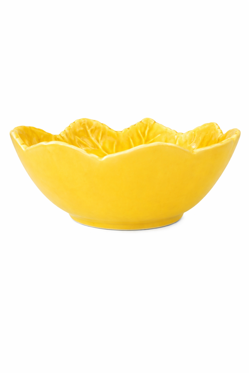 Leaf Cereal Bowl – Yellow — handmade Portuguese ceramic by Casa Belo