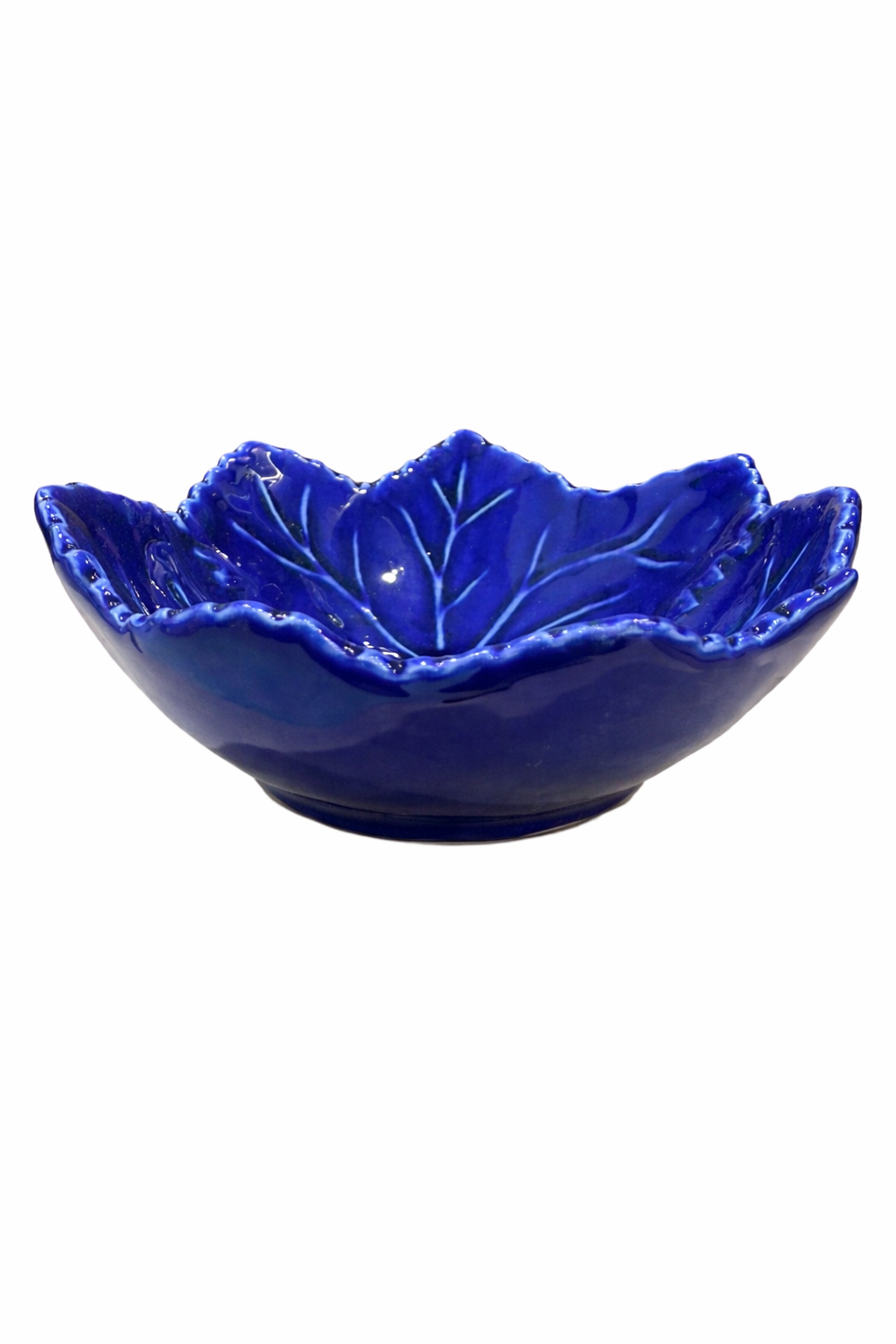 Leaf Cereal Bowl – Cobalt — handmade Portuguese ceramic by Casa Belo