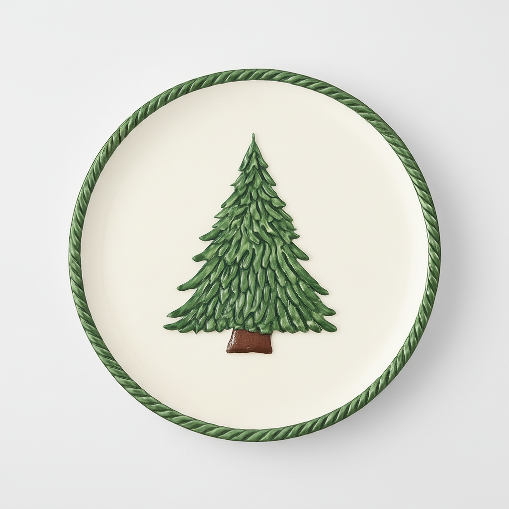 Christmas Tree Dessert Plate