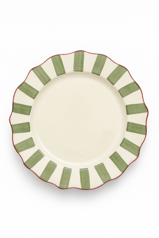 Louie Dinner Plate Green & Burgundy