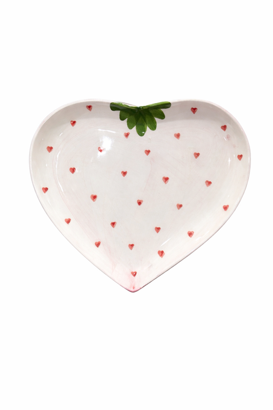 Dessert Plate Strawberry – Pink — handmade Portuguese ceramic by Casa Belo