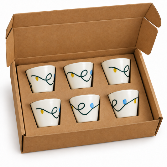 Christmas Lights Espresso Cups — Set of 6