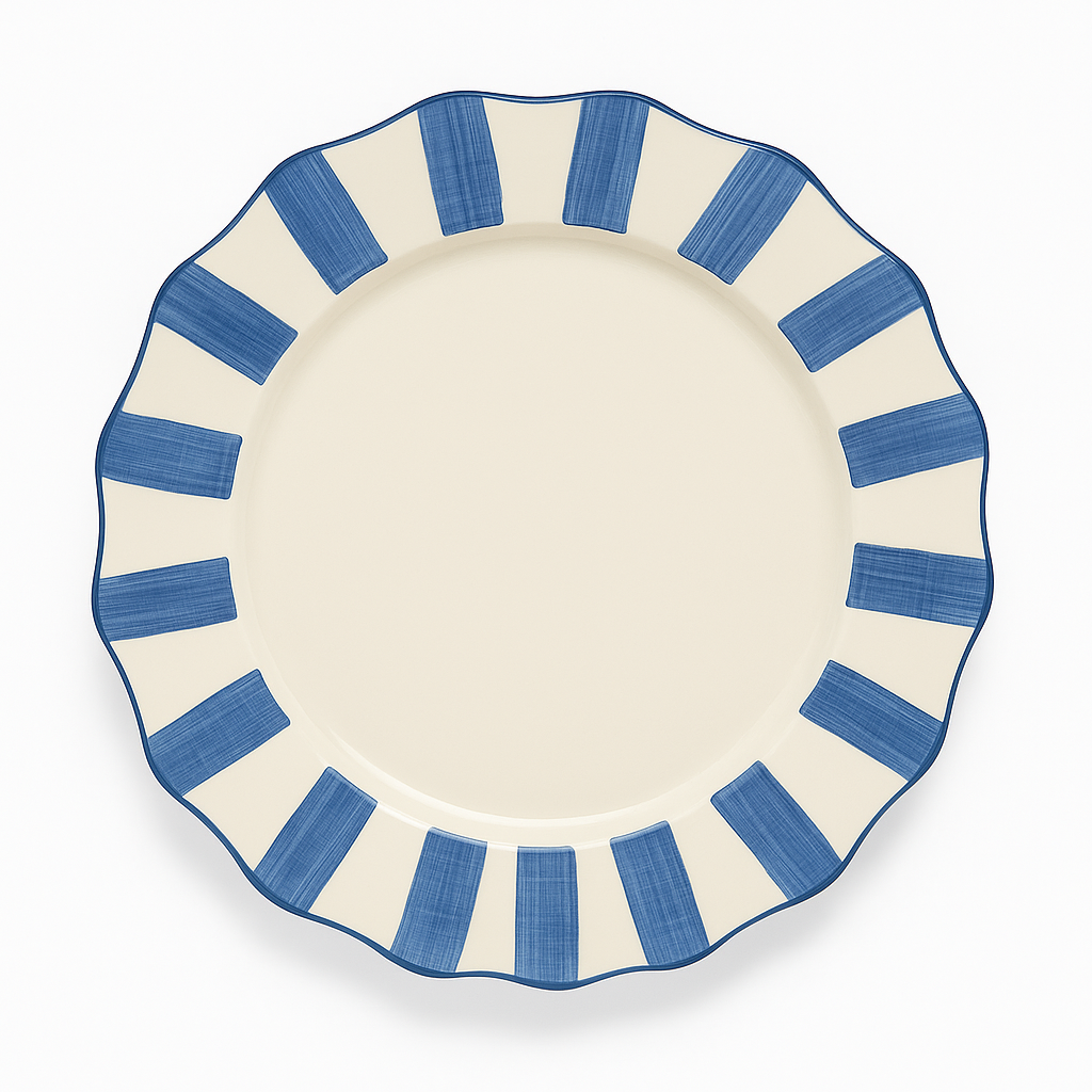 Louie Dinner Plate – Blue — handmade Portuguese ceramic by Casa Belo