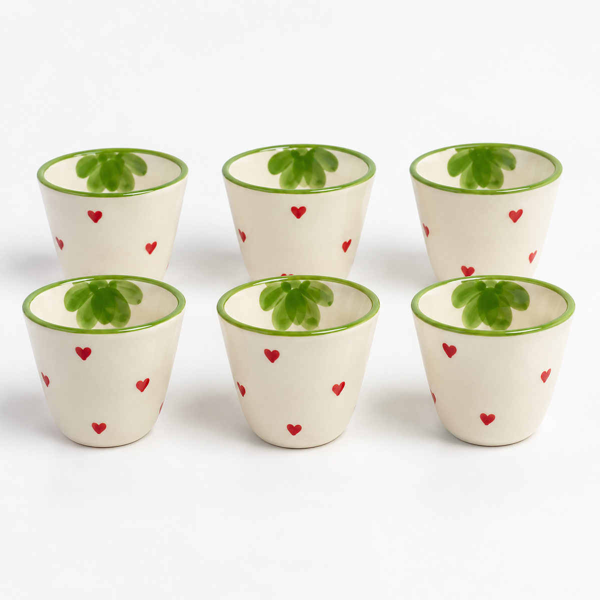 Strawberry Love Espresso Cups — Set of 6