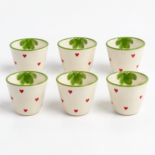 Strawberry Love Espresso Cups — Set of 6