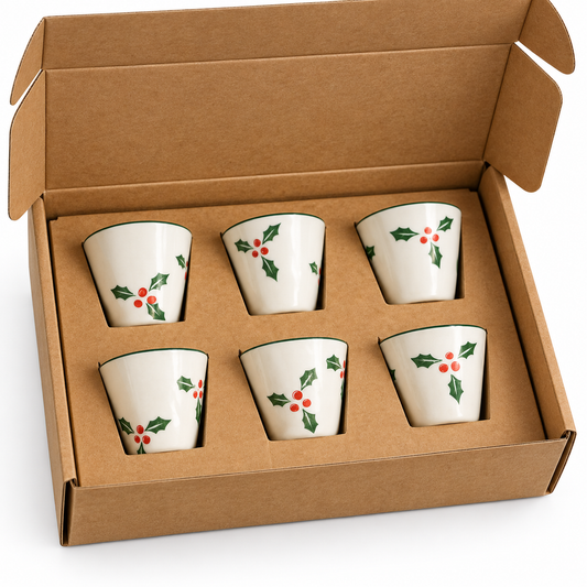 Mistletoe Espresso Cups — Set of 6