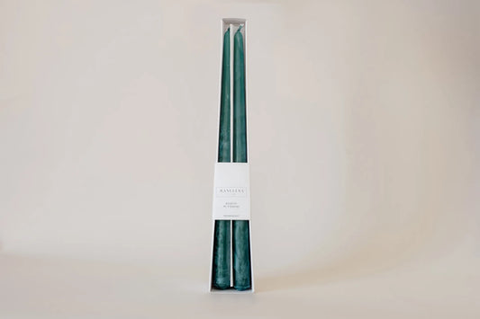 Set of 4 - Classic Green Ice-Effect Candle — handmade Portuguese ceramic by Casa Belo