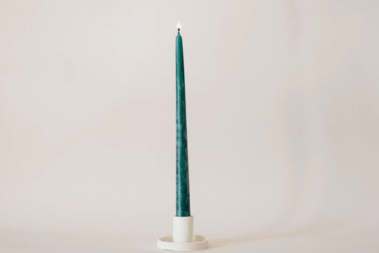 Set of 4 - Classic Green Ice-Effect Candle — handmade Portuguese ceramic by Casa Belo